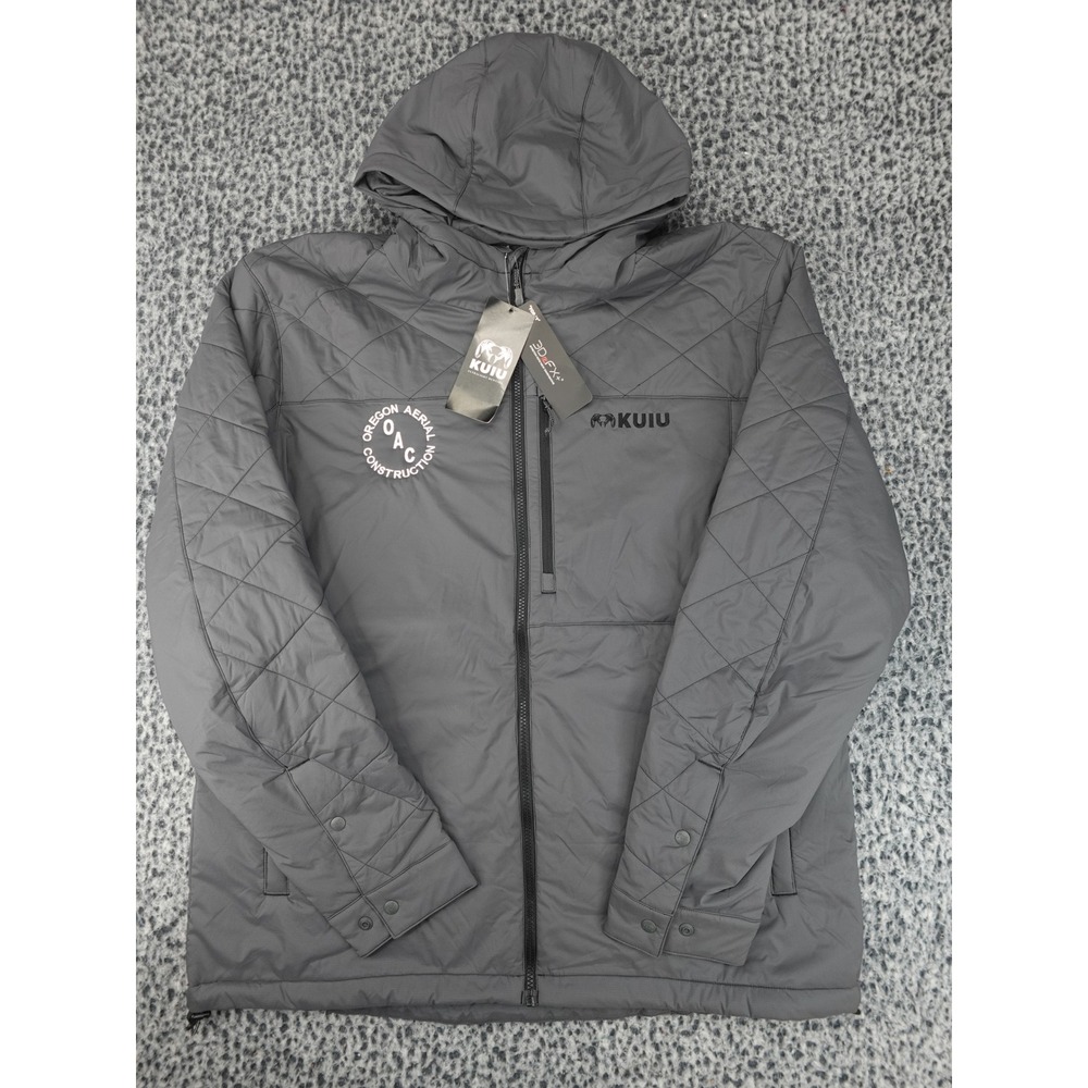 KUIU Granby Jacket Mens XXL Gray Insulated Hooded OAC Logo 3DeFX+ DWR